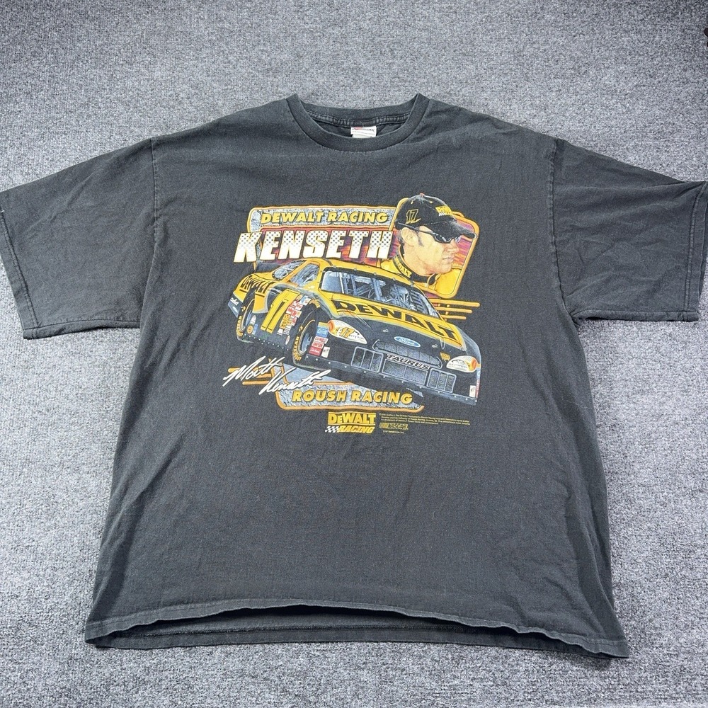 Vintage NASCAR Shirt Mens 2XL Black‎ Y2K Matt Kenseth DEWALT Racing Tee
